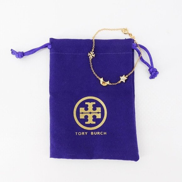 Tory Burch Star Moon Charm Logo Bracelet Gold OS - Picture 6 of 14
